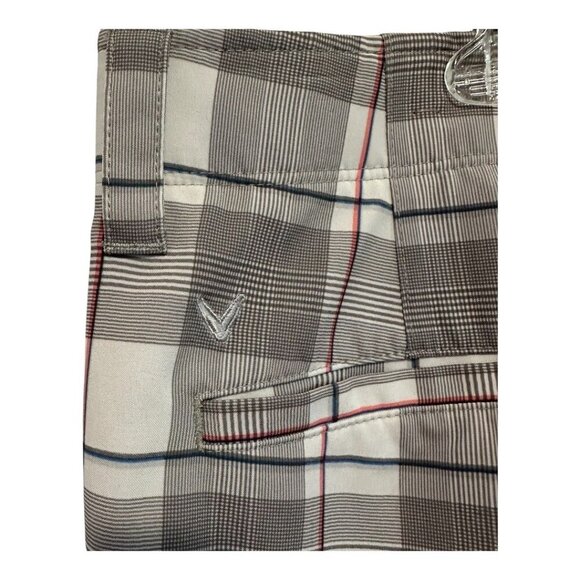 Callaway Men's White/Gray Plaid Shorts Size 38 - Picture 7 of 8